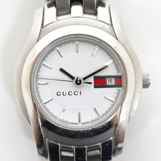 グッチ(GUCCI)の【GUCCI】グッチ 腕時計 SS ホワイト文字盤 クォーツ 5500L/ar1190(腕時計)