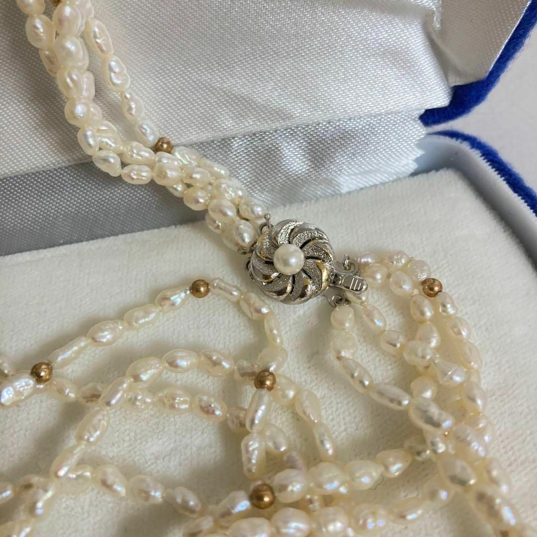 VINTAGE - N4 真珠 パール ネックレス 金具 シルバー SILVER K VINTAGE - N4 真珠 パール ネックレス 金具 シルバー SILVER K