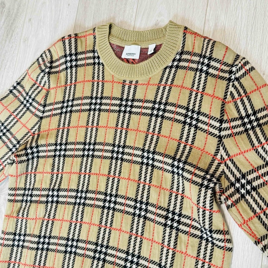 極美品】BURBERRY ヴィンテージチェック ニットトップス メンズ XL 極美品】BURBERRY ヴィンテージチェック ニットトップス メンズ XL