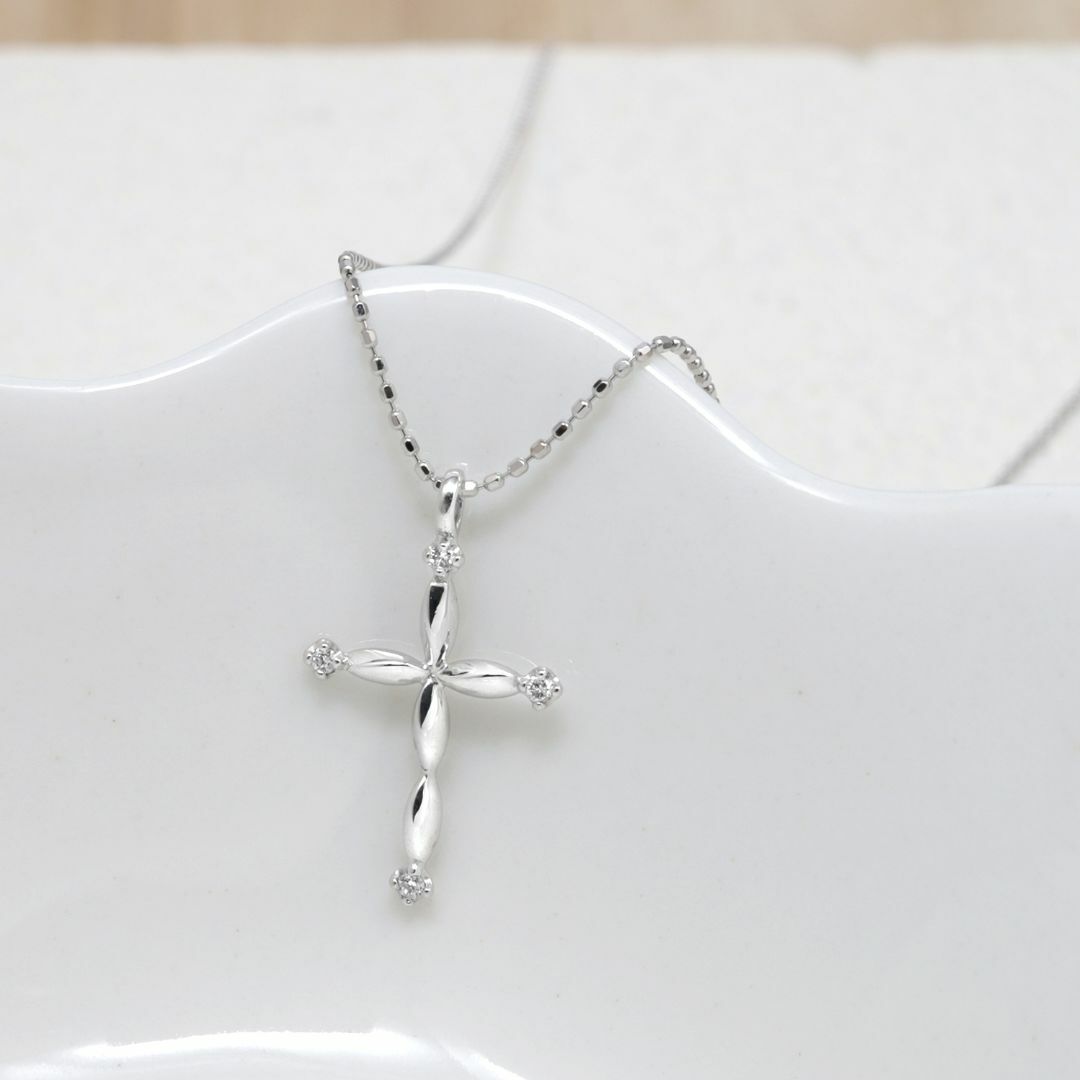 クロスデザインリバーシブルネックレス K18WG クロスデザインリバーシブルネックレス K18WG
