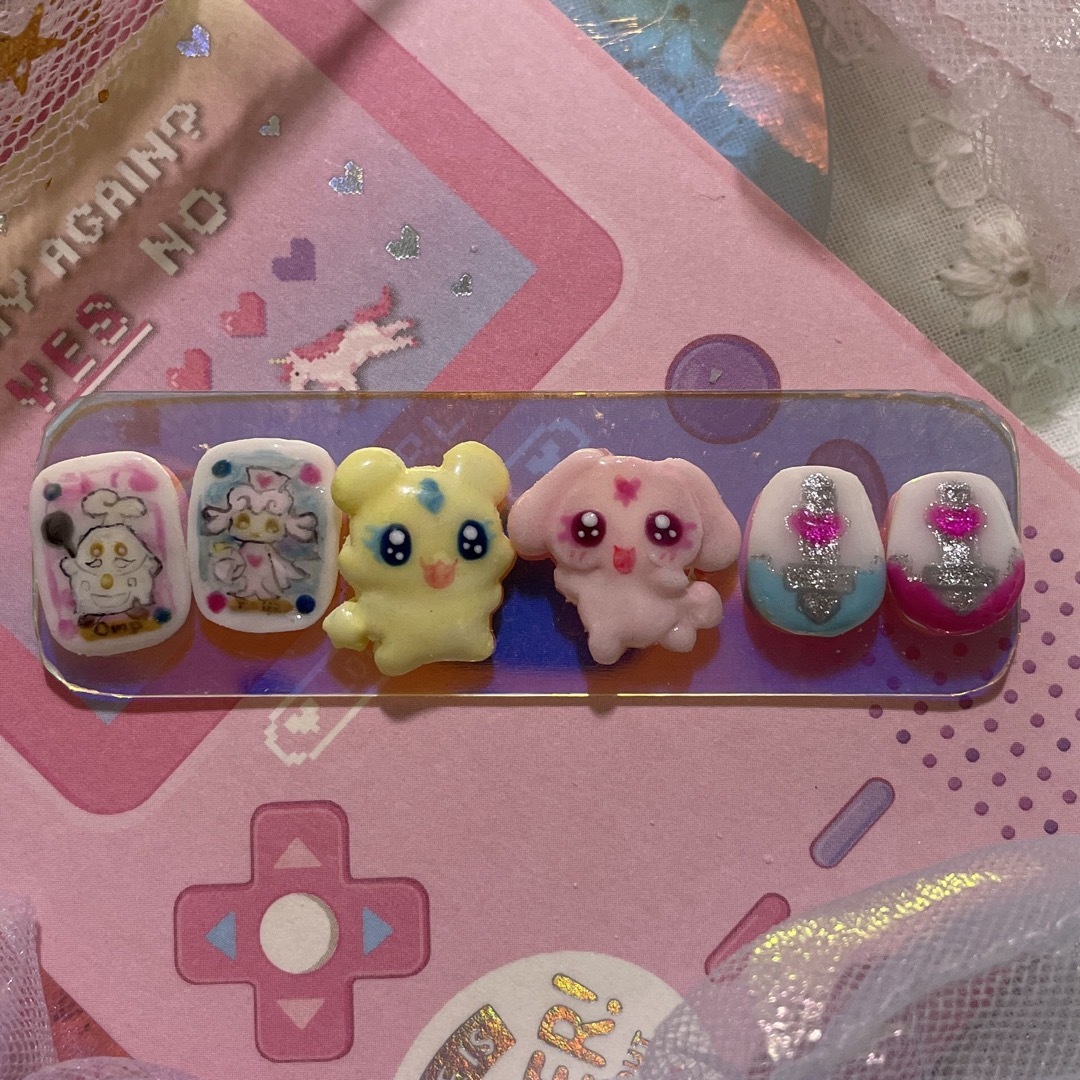 3dネイルパーツ ちいかわ モモンガ ハチワレ たまごっち ポケモン プリキュア コスメ/美容のネイル(ネイル用品)の商品写真
