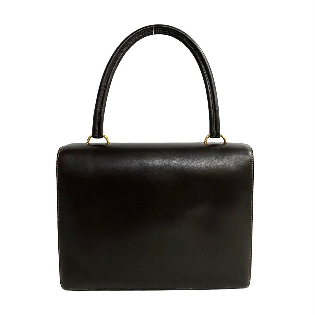 HERMES エルメス ヴィンテージ レザー ハンドバッグ ブラック 革 HERMES エルメス ヴィンテージ レザー ハンドバッグ ブラック 革