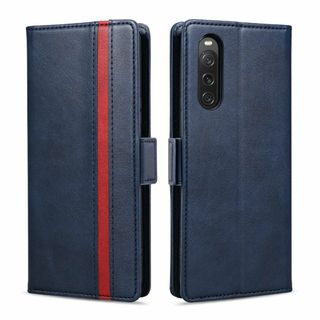 【色:ブルー】Xperia 10 V ケース 手帳型 SOG11 SO-52D (その他)