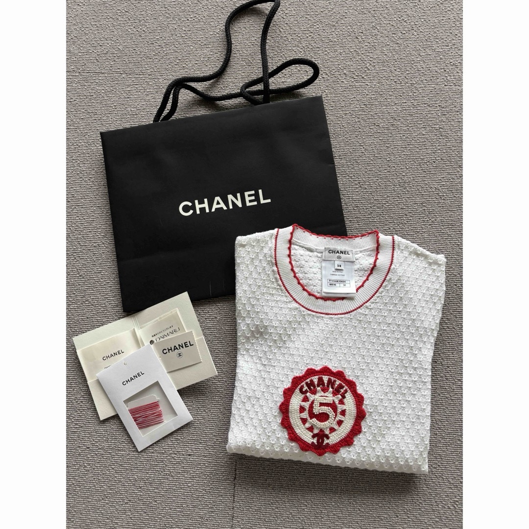 CHANEL - シャネル CHANEL クルーズライン 半袖ニット38 ひめか CHANEL - シャネル CHANEL クルーズライン 半袖ニット38 ひめか