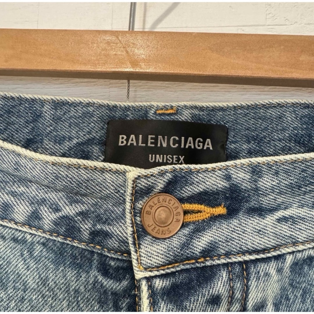 BALENCIAGA 23AWデストロイ加工スーパーラージバギーデニムSサイズ BALENCIAGA 23AWデストロイ加工スーパーラージバギーデニムSサイズ