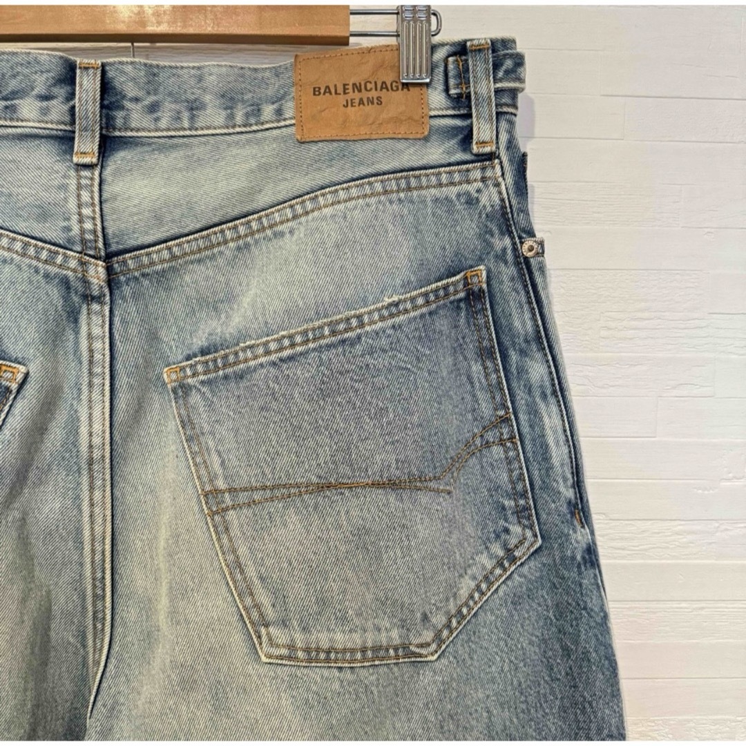 BALENCIAGA 23AWデストロイ加工スーパーラージバギーデニムSサイズ BALENCIAGA 23AWデストロイ加工スーパーラージバギーデニムSサイズ