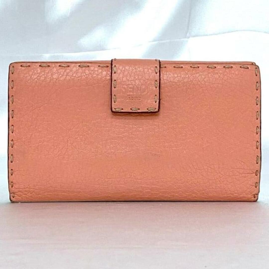 FENDI - フェンディ 二つ折り 長財布 ピンク ベージュ セレリア FENDI - フェンディ 二つ折り 長財布 ピンク ベージュ セレリア