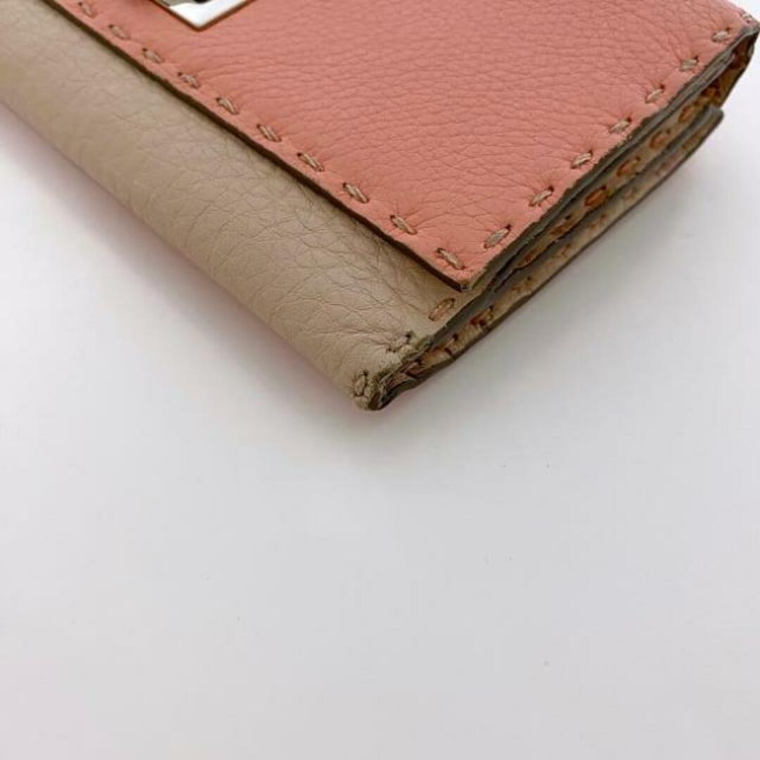 FENDI - フェンディ 二つ折り 長財布 ピンク ベージュ セレリア FENDI - フェンディ 二つ折り 長財布 ピンク ベージュ セレリア