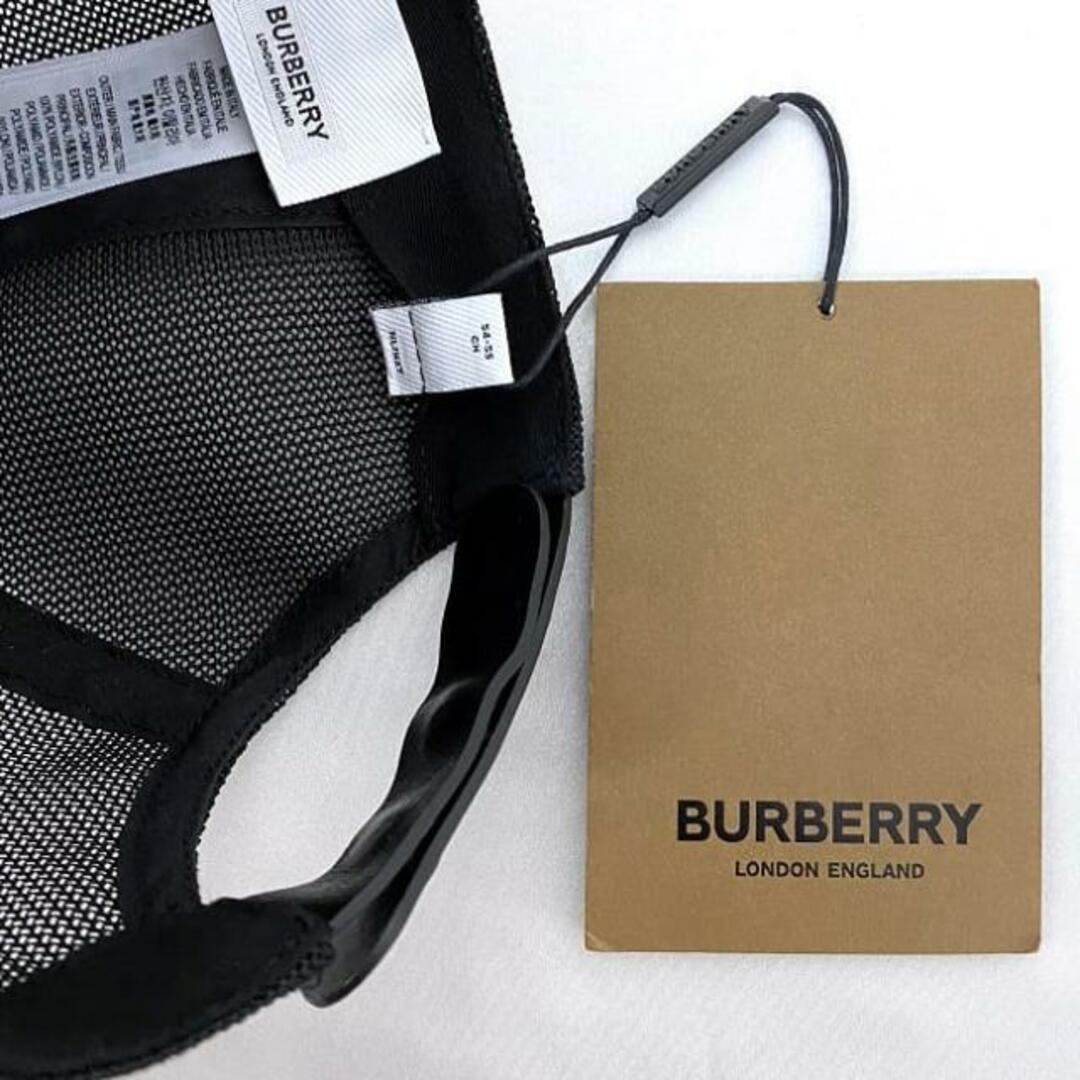 BURBERRY - バーバリー キャップ ブラック ホワイト刺繍 TB BURBERRY - バーバリー キャップ ブラック ホワイト刺繍 TB