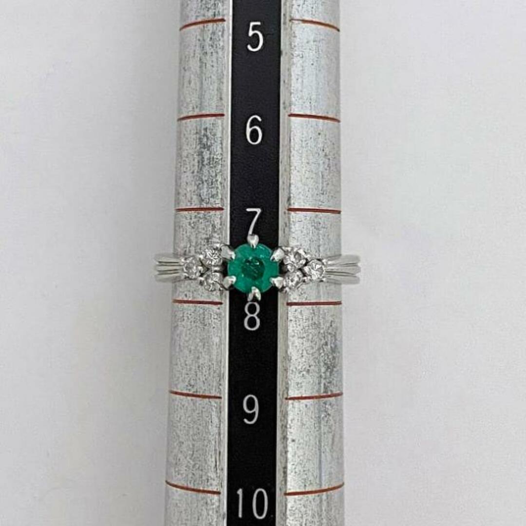 エメラルド リング プラチナ グリーン 美品 指輪 7.5号 Pt900 エメラルド リング プラチナ グリーン 美品 指輪 7.5号 Pt900