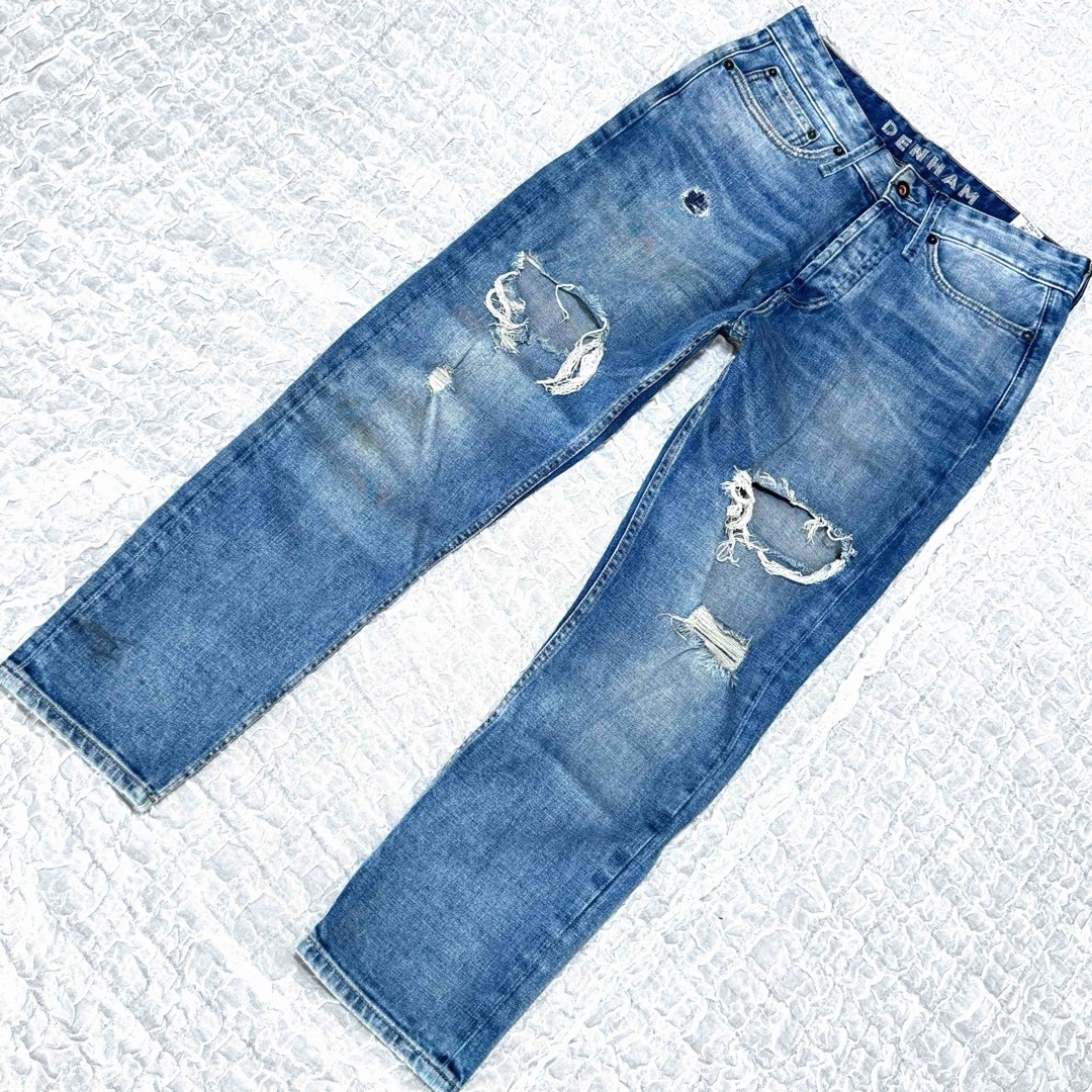 DENHAM - DENHAM デンハム CROP LOW CROTCH ダメージデニム DENHAM - DENHAM デンハム CROP LOW CROTCH ダメージデニム