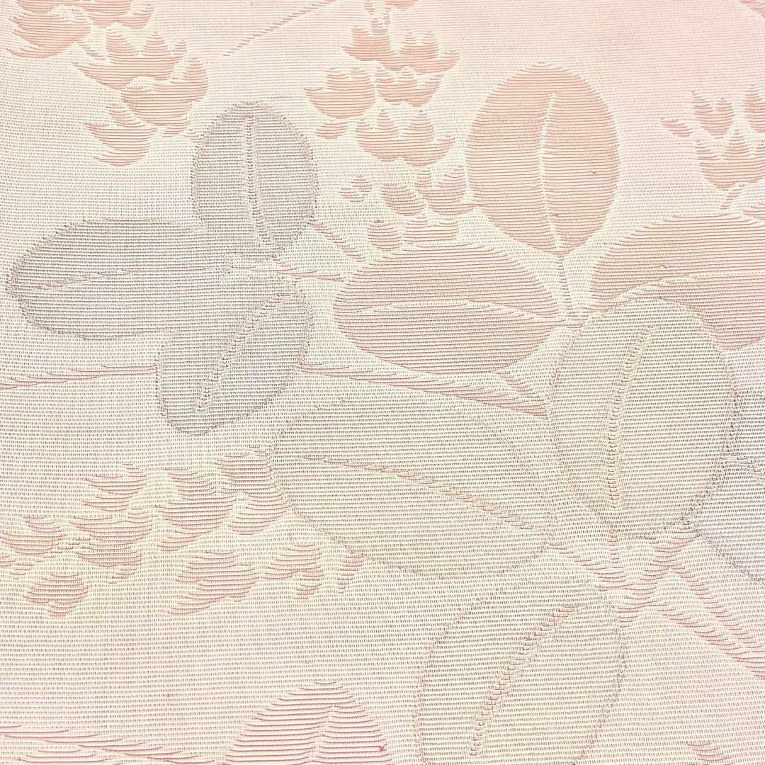 夏帯 京袋帯 絽 萩の花模様 金銀糸 薄水柿色 O-3954 夏帯 京袋帯 絽 萩の花模様 金銀糸 薄水柿色 O-3954