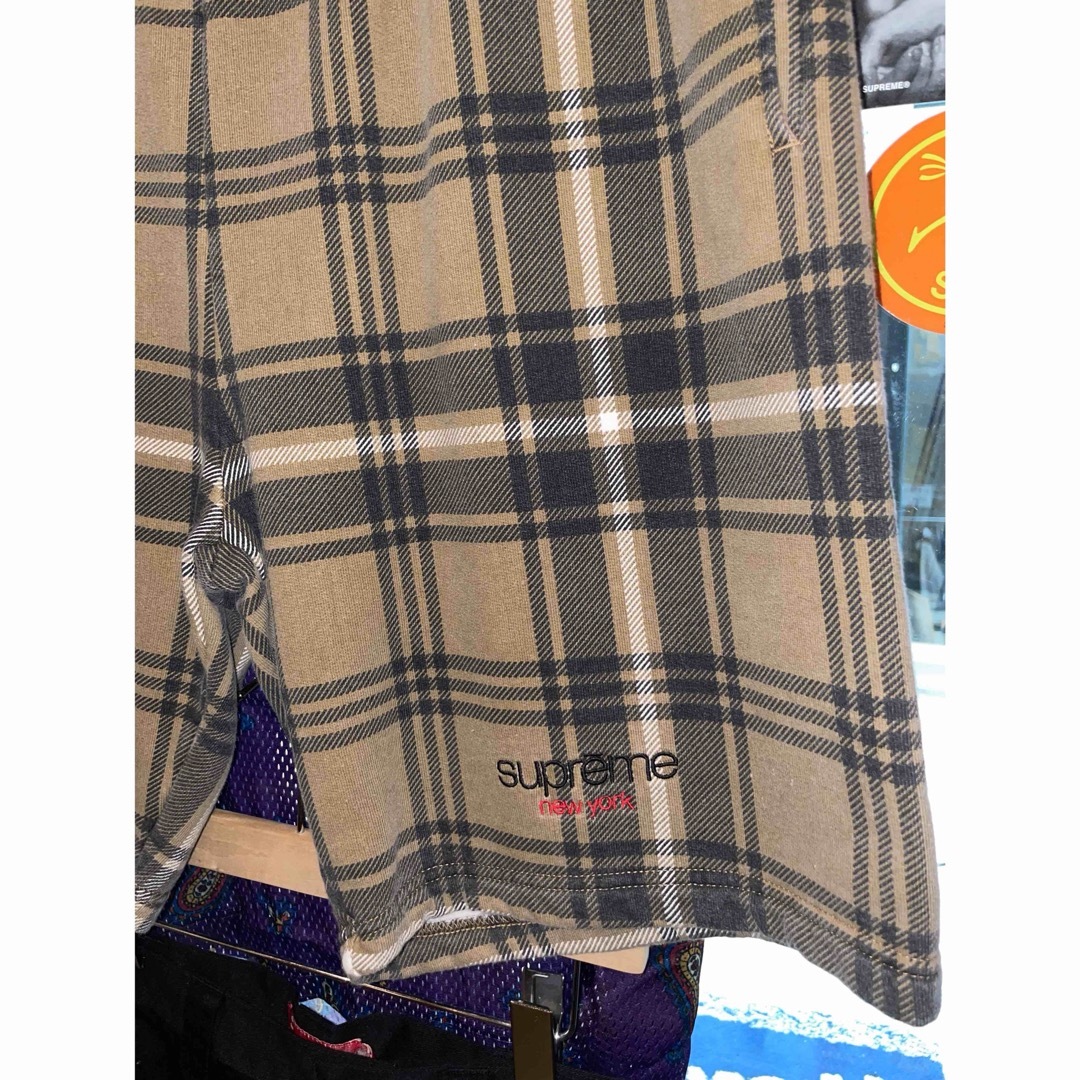 Supreme Plaid Sweatshort Brown Sチェックショーツ Supreme Plaid Sweatshort Brown Sチェックショーツ