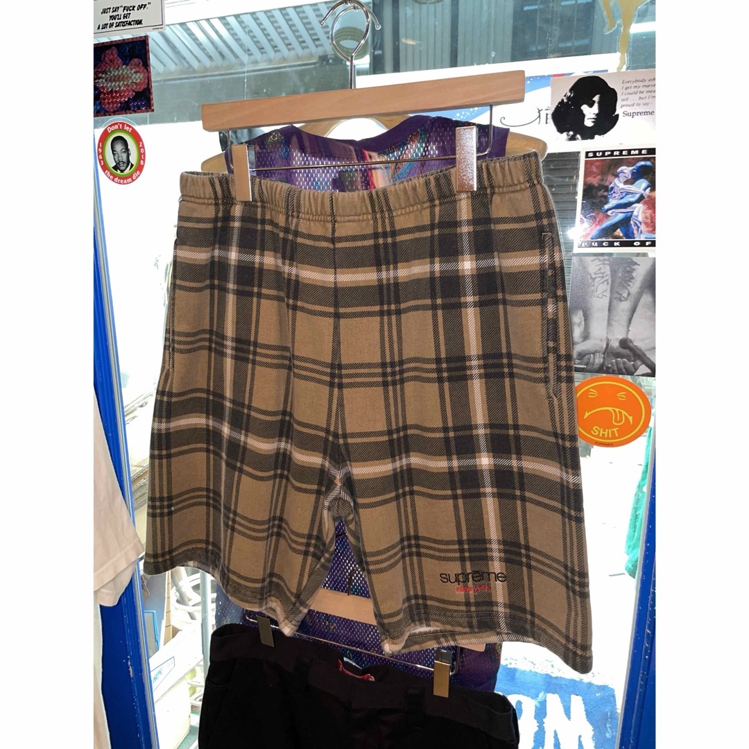 Supreme Plaid Sweatshort Brown Sチェックショーツ Supreme Plaid Sweatshort Brown Sチェックショーツ