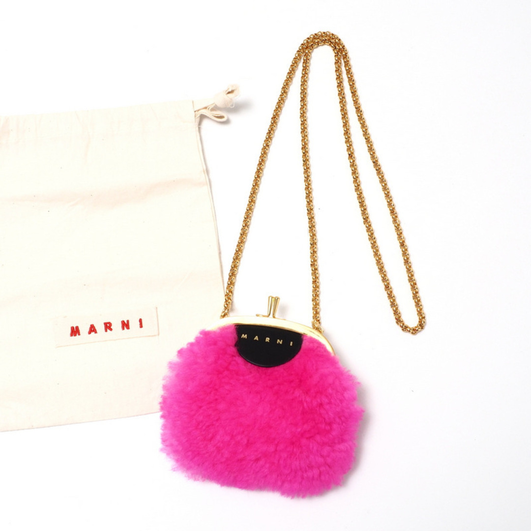 MARNI - ■美品■MARNI マルニ ポーチ ムートン ファー がま口 コインポーチ マルチケース イタリア製 ブランド古着【中古】20240727/RA0682