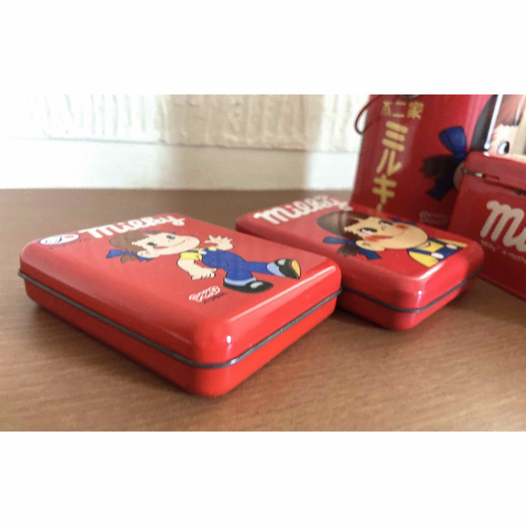 不二家 - 不二家ペコちゃんポコちゃん缶5点セット 昭和レトロの 不二家 - 不二家ペコちゃんポコちゃん缶5点セット 昭和レトロの