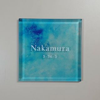ボタニカルフレーム付アクリル表札*4辺45度斜めカット*鏡面 ボタニカルフレーム付アクリル表札*4辺45度斜めカット*鏡面