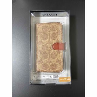 コーチ(COACH)の現品限り　新品　COACH  iPhone13mini  レザー　手帳型(iPhoneケース)