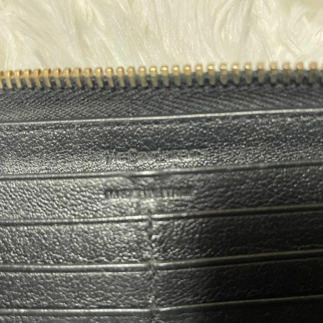 イヴサンローラン 長財布 ラウンドファスナー YSL ロゴ レザー イヴサンローラン 長財布 ラウンドファスナー YSL ロゴ レザー