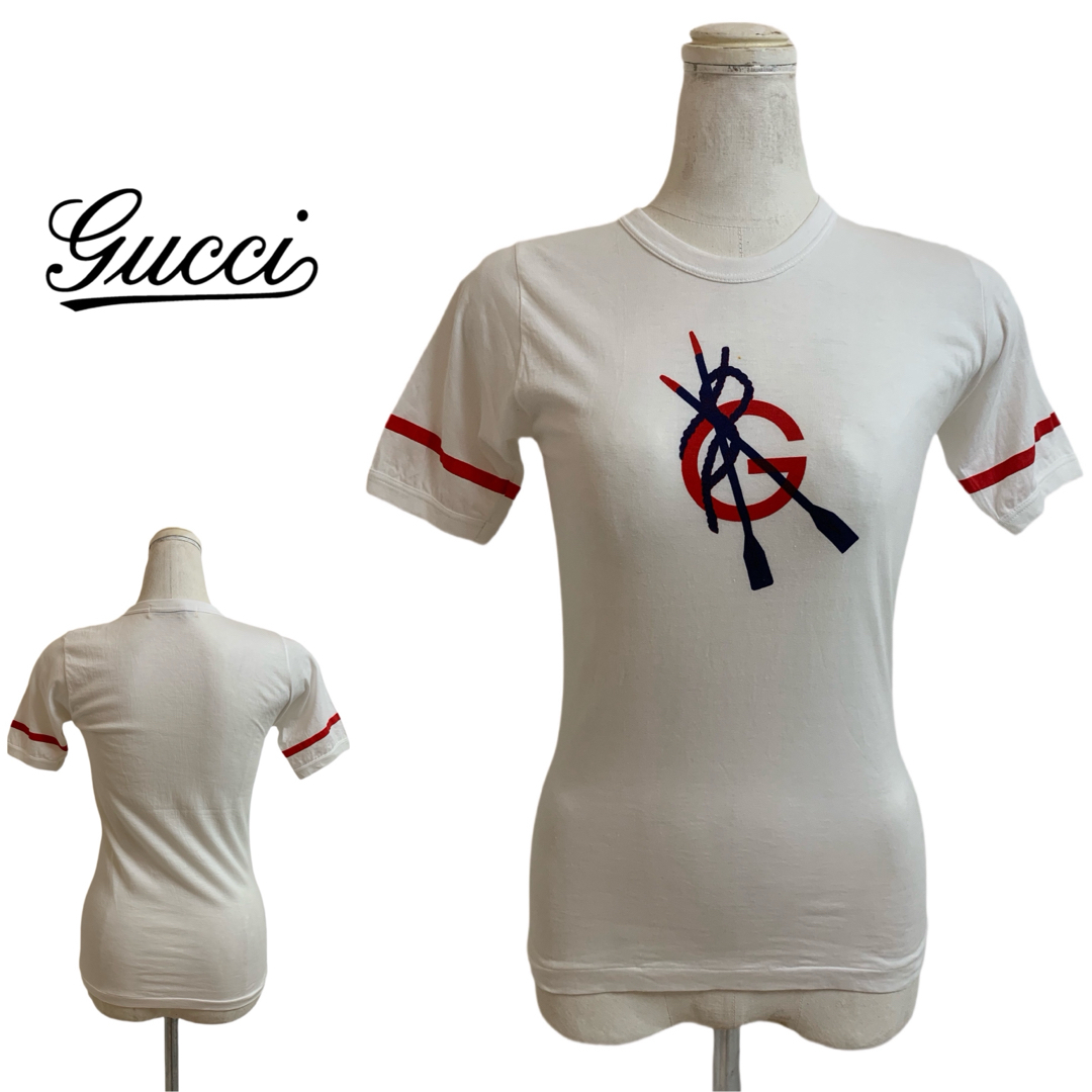 GUCCI - OLD GUCCI オールドグッチ 80s ITALY製 ロゴプリントT GUCCI - OLD GUCCI オールドグッチ 80s ITALY製 ロゴプリントT