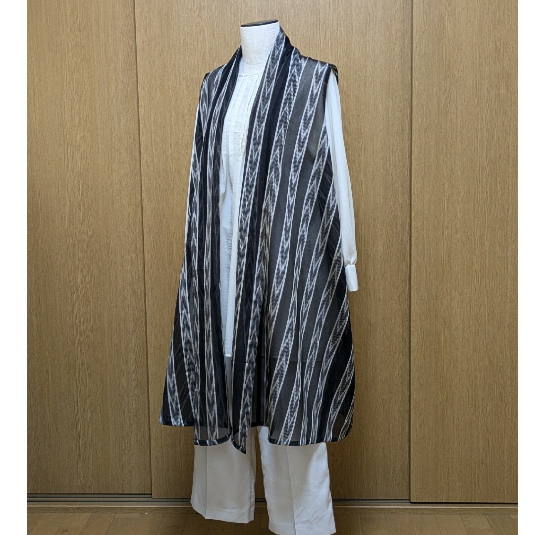 SOLD 着物リメイク ベストロング 夏物紗 FREE SIZEの通販 by SOLD 着物リメイク ベストロング 夏物紗 FREE SIZEの通販 by