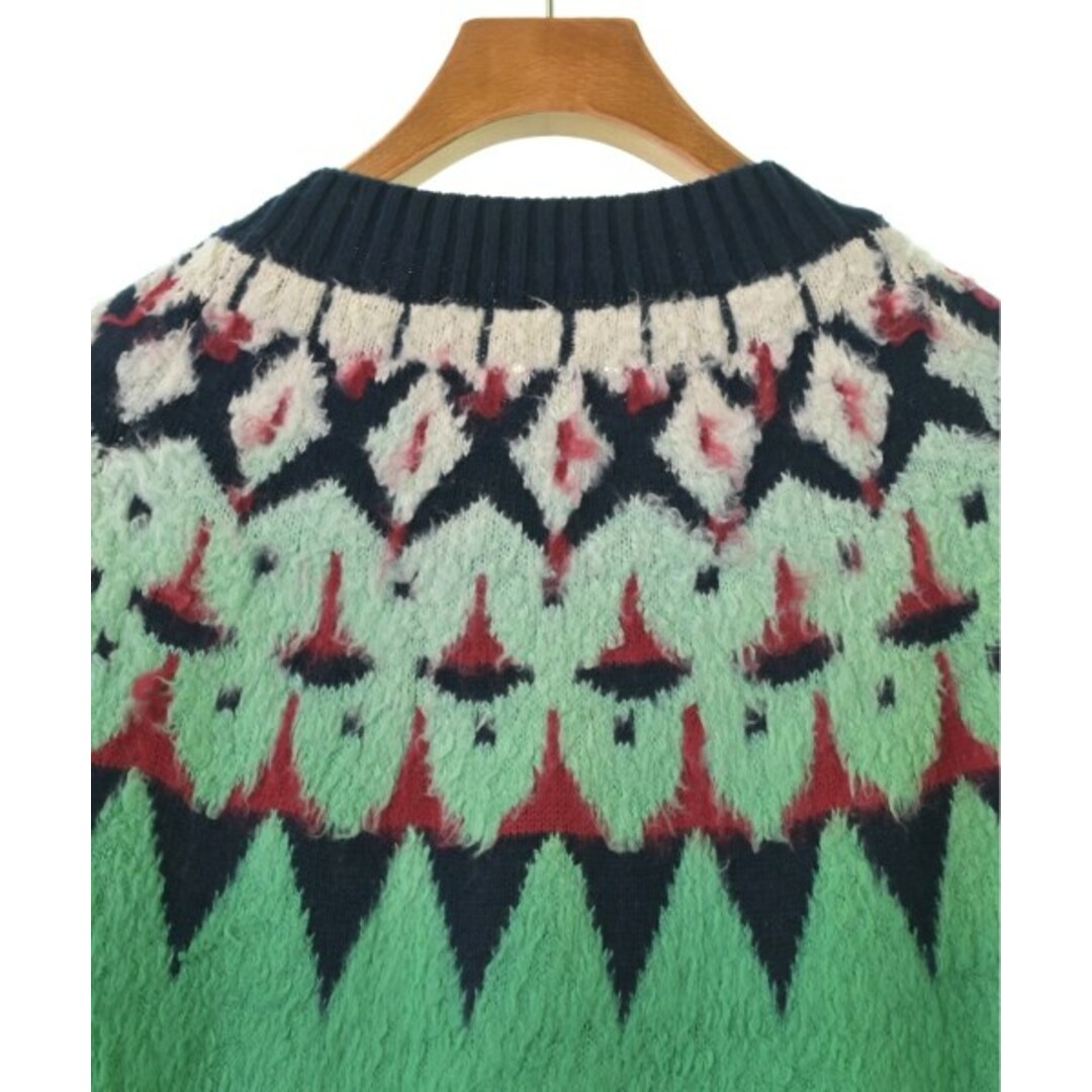 sacai - sacai サカイ カーディガン 1(S位) 緑x紺x白等(総柄 sacai - sacai サカイ カーディガン 1(S位) 緑x紺x白等(総柄