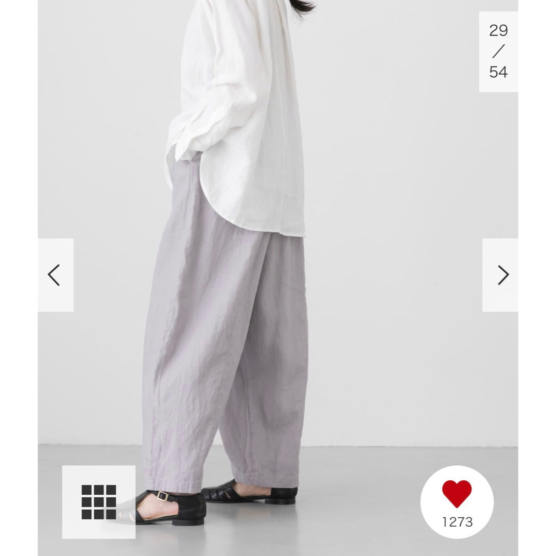 かぐれ - 新品タグ付◉ ラベンダー リネンボリュームパンツ か かぐれ - 新品タグ付◉ ラベンダー リネンボリュームパンツ か