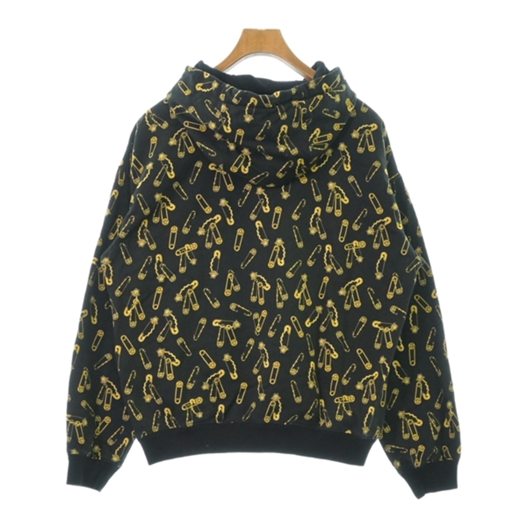 VERSACE - VERSACE ヴェルサーチ パーカー M 黒x黄(総柄) 【古着 VERSACE - VERSACE ヴェルサーチ パーカー M 黒x黄(総柄) 【古着