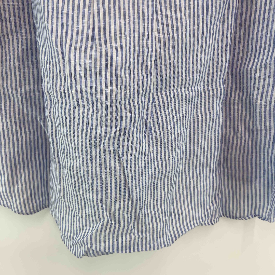 GYMPHLEX(ジムフレックス)のGymphlex ジムフレックス レディース 長袖 ブラウス トップス シャツ ストライプ 青 ブルー リネン Linen レディースのトップス(シャツ/ブラウス(長袖/七分))の商品写真