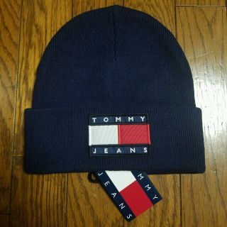 トミーヒルフィガー(TOMMY HILFIGER)の新品送込Tommy Jeans ビーニー ネイビー ニット帽(ニット帽/ビーニー)