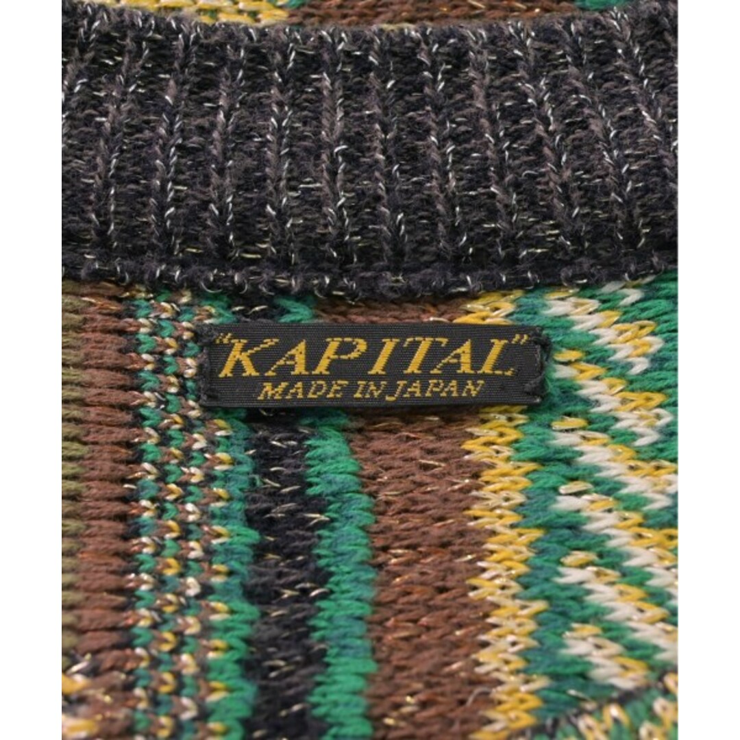 KAPITAL - KAPITAL キャピタル ニット・セーター 3(L位) 緑x白x KAPITAL - KAPITAL キャピタル ニット・セーター 3(L位) 緑x白x