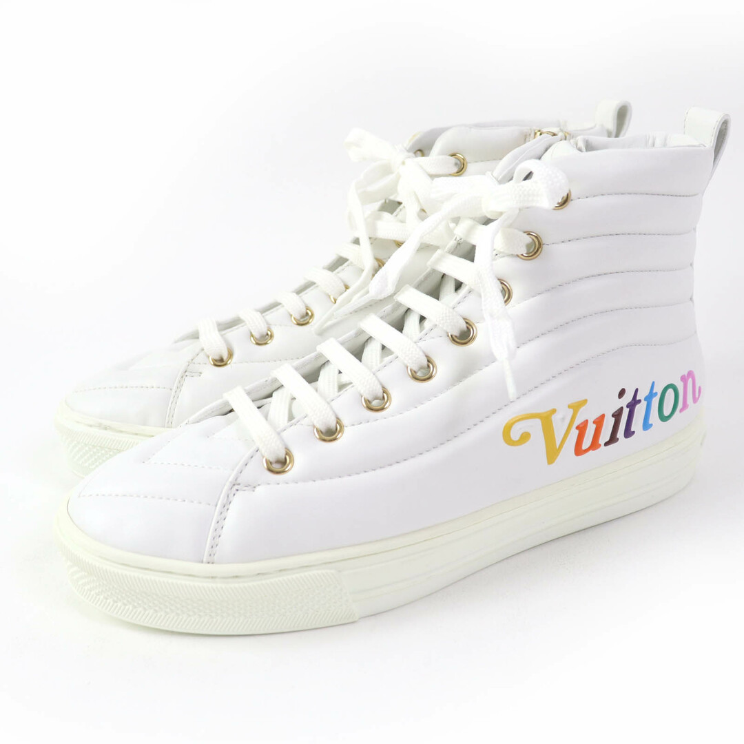 LOUIS VUITTON - 極美品☆LOUIS VUITTON ルイヴィトン ステラー・ライン ロゴ入り サイドZIP レザー ハイカットスニーカー ホワイト 36 イタリア製 レディース