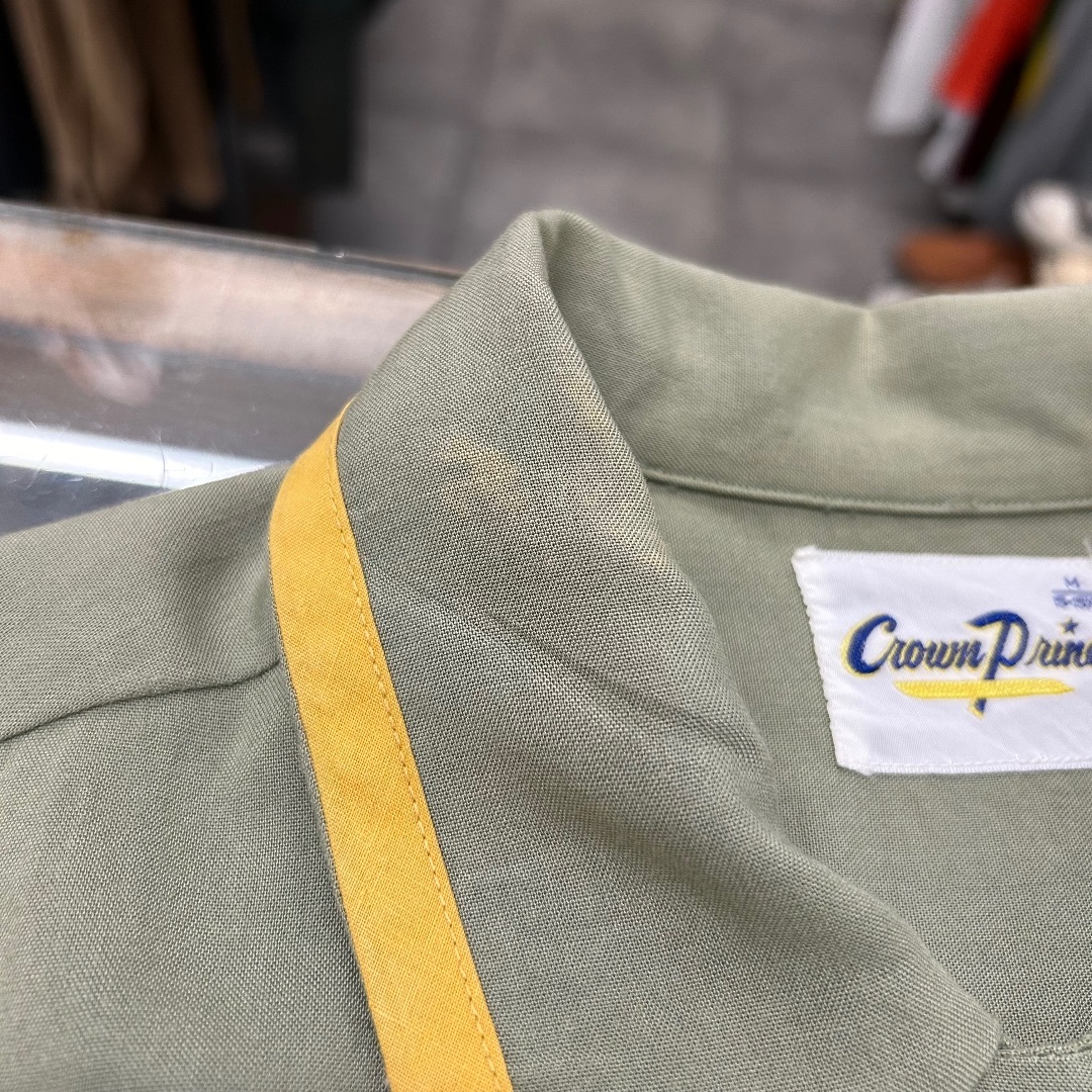 VINTAGE - 50s60s crownprince ボーリングシャツ レーヨン M 鶯