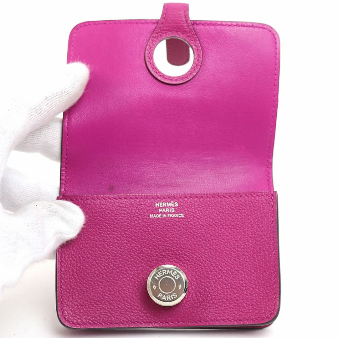 美品】エルメス【HERMES】ドゴン カードケース ローズパープル 美品】エルメス【HERMES】ドゴン カードケース ローズパープル