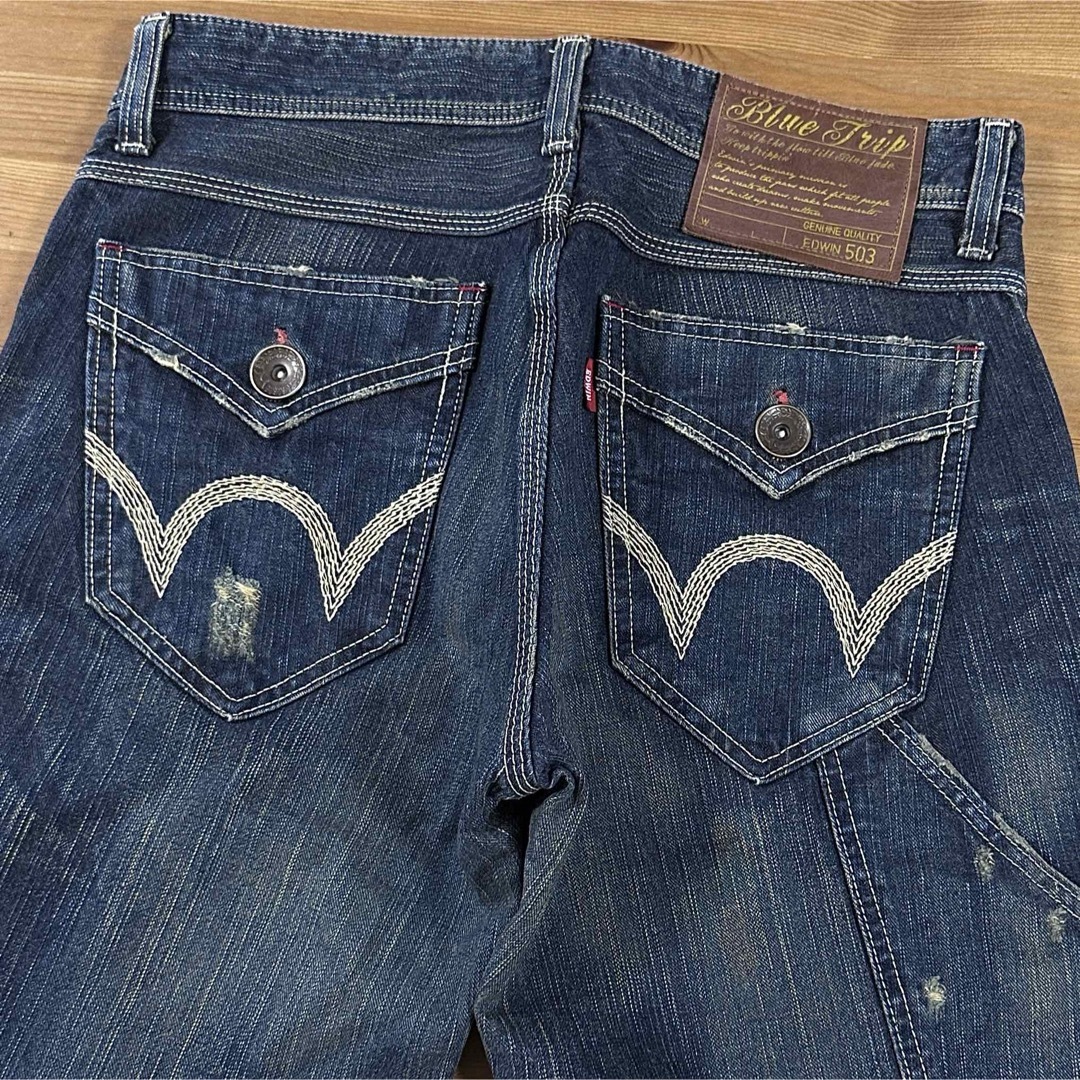 EDWIN - EDWIN 503 BLUE TRIP ペインターショーツ デニムハーフ EDWIN - EDWIN 503 BLUE TRIP ペインターショーツ デニムハーフ