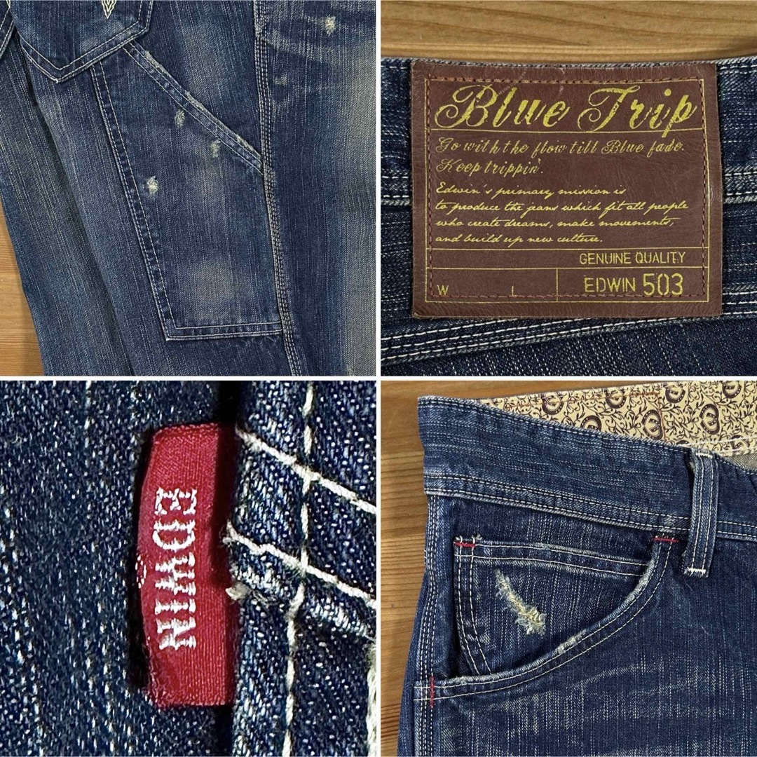 EDWIN - EDWIN 503 BLUE TRIP ペインターショーツ デニムハーフ EDWIN - EDWIN 503 BLUE TRIP ペインターショーツ デニムハーフ