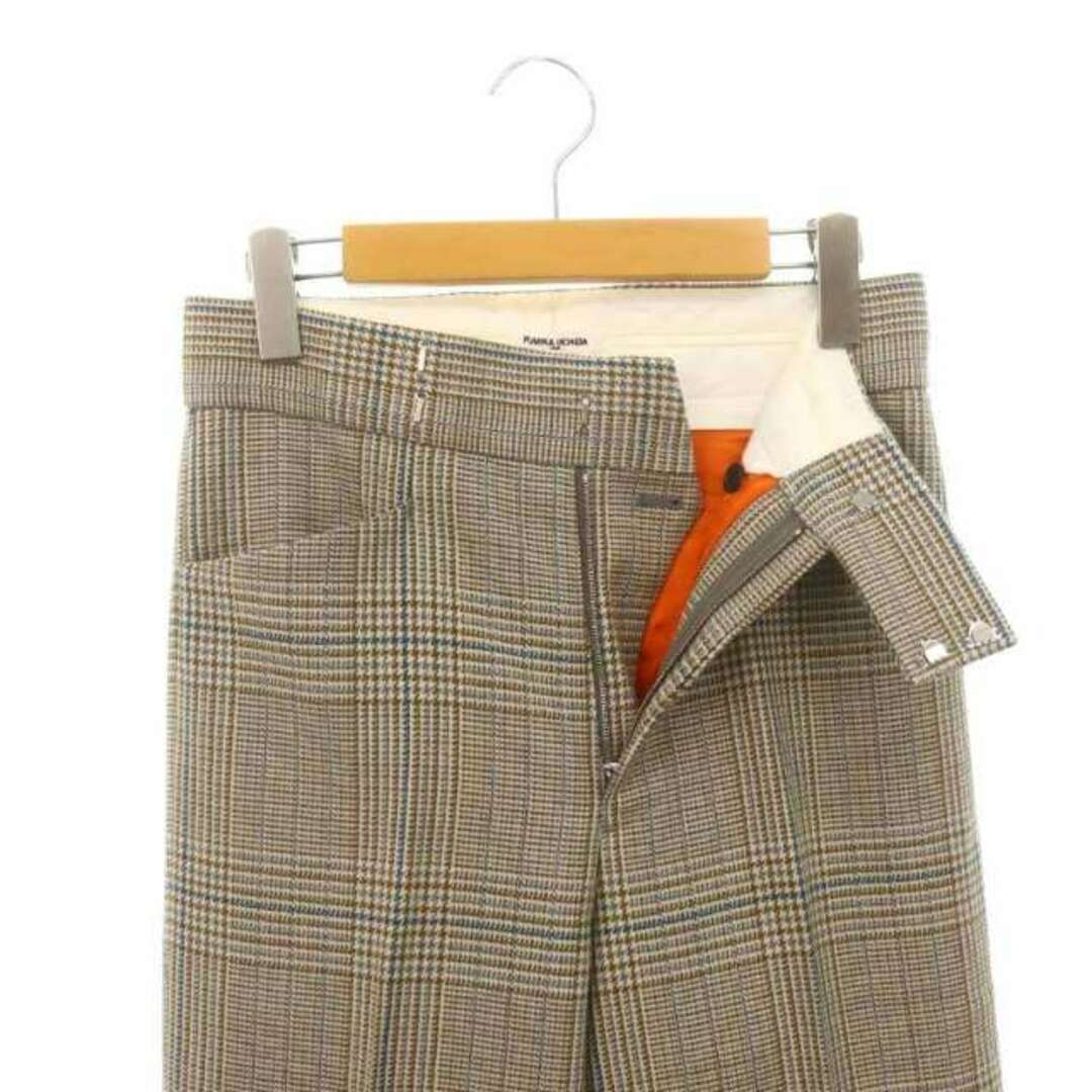 フミカ ウチダ ウールグレンチェックフレアパンツ センタープレス フミカ ウチダ ウールグレンチェックフレアパンツ センタープレス