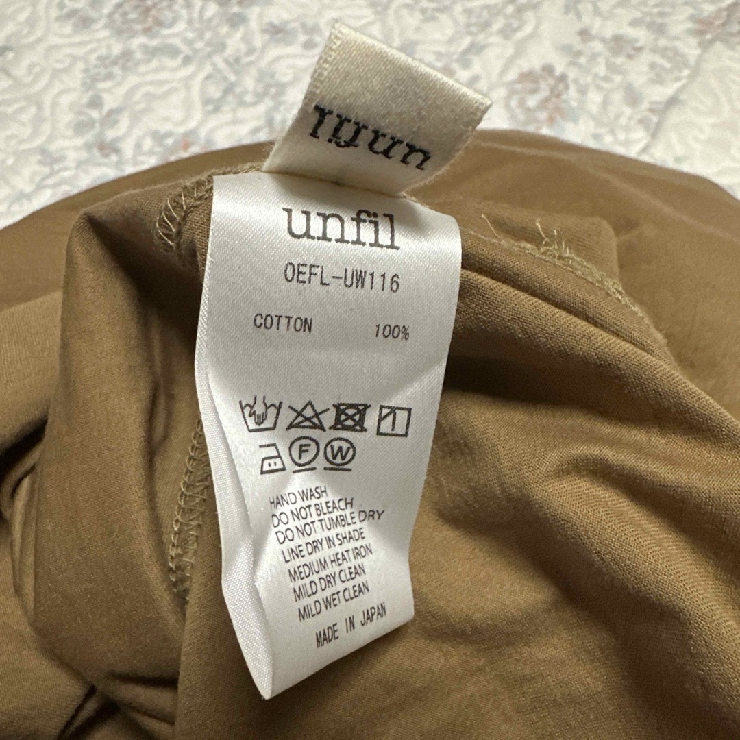 新しい unfil - ロング半袖Tシャツワンピース アンフィル unfil Tシャツ(半袖+袖なし)
