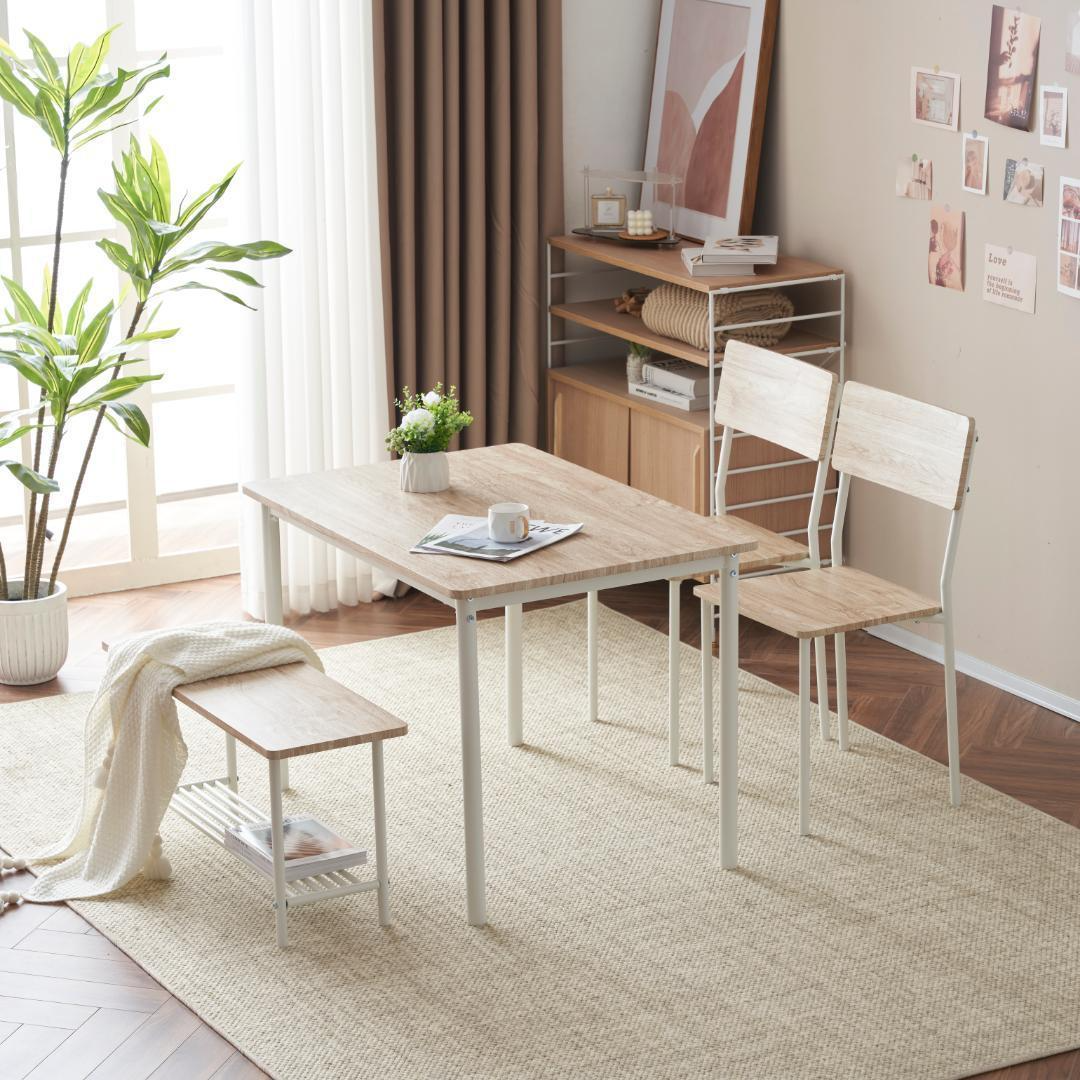 IKEA リーサボー ダイニングテーブル、チェア×2、ベンチ×1