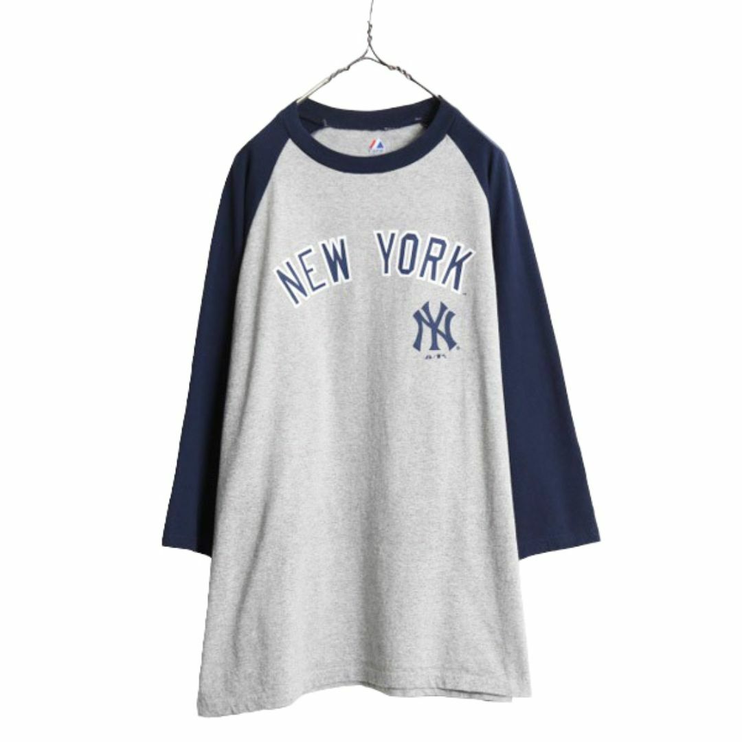 ホットプレート セール MLB オフィシャル Majestic ヤンキース プリント ベースボール T Tシャツ