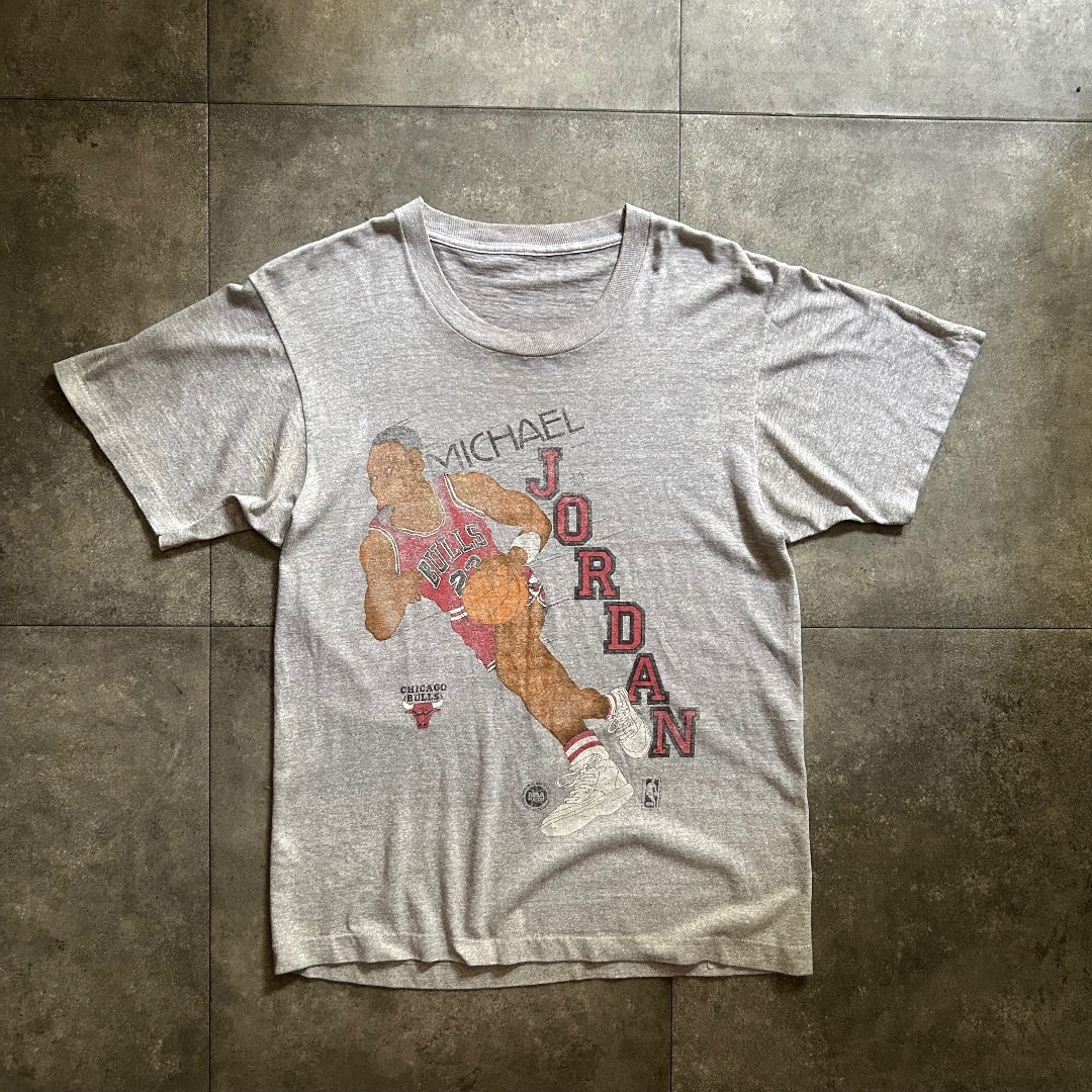 SCREEN STARS - 80s マイケルジョーダン tシャツ USA製 グレー L相当