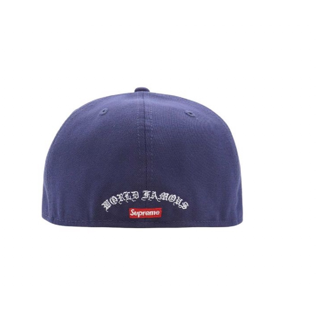 Supreme Gold Cross S Logo New Era Navy.,