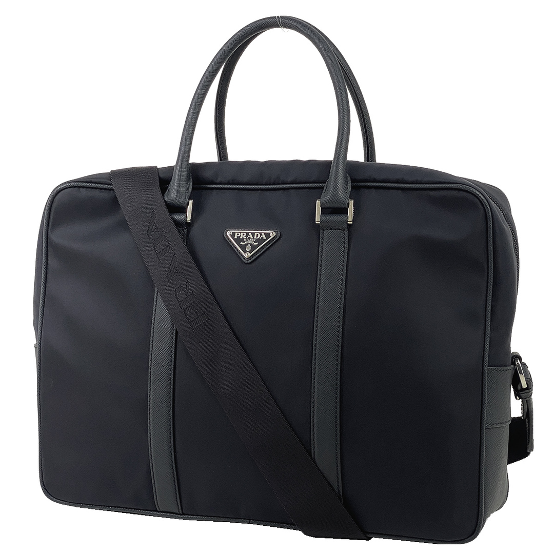 PRADA - プラダ ロゴプレート ビジネスバッグ メンズ 【中古】