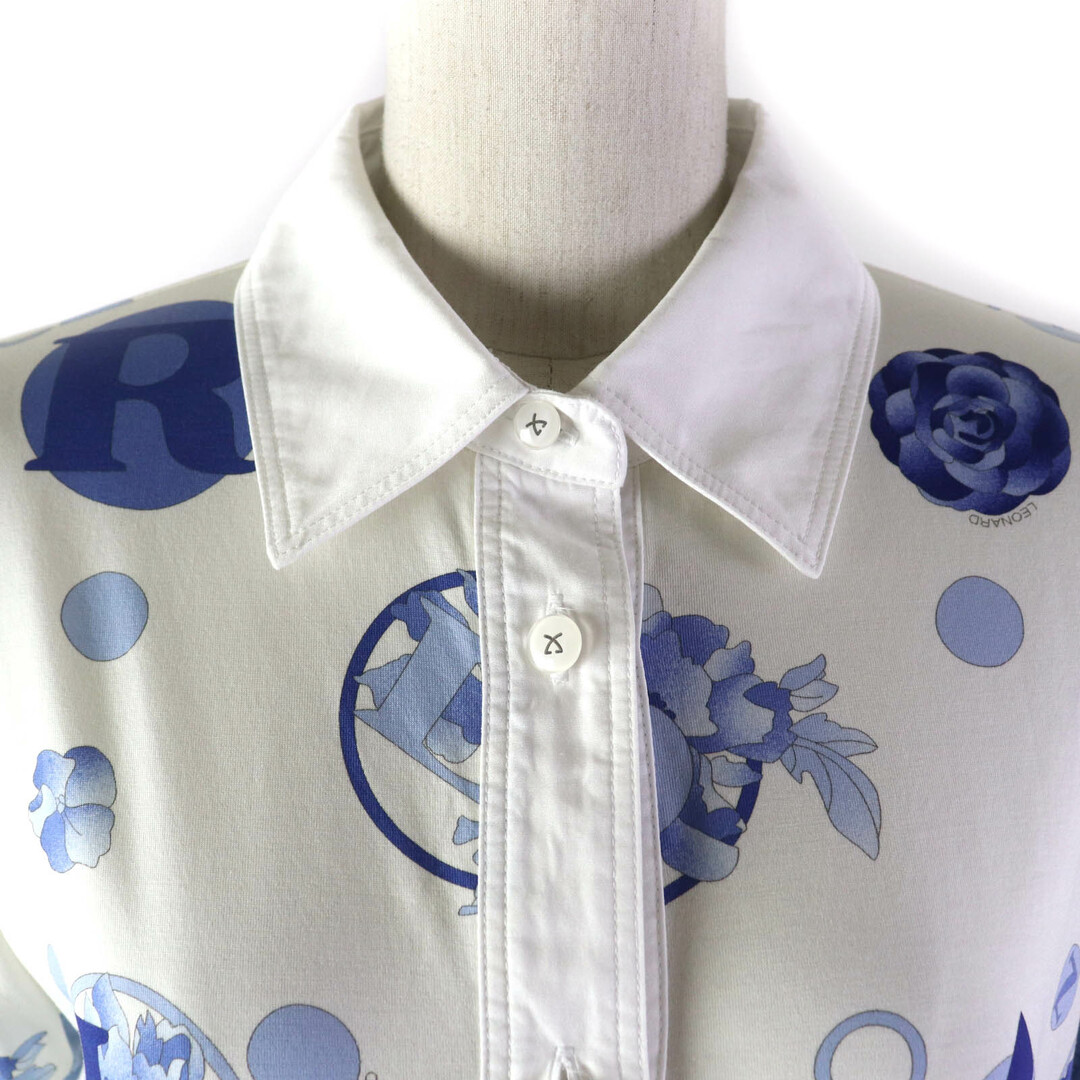 極美品☆LEONARD SPORT レオナールスポーツ ロゴボタン付 花柄 極美品☆LEONARD SPORT レオナールスポーツ ロゴボタン付 花柄
