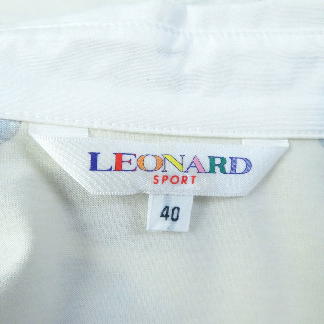 極美品☆LEONARD SPORT レオナールスポーツ ロゴボタン付 花柄 極美品☆LEONARD SPORT レオナールスポーツ ロゴボタン付 花柄