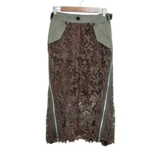 sacai サカイ ひざ丈スカート 茶系 2(M位) 0357925E0017 sacai（スカート ・ ブラウン/茶色系）のフリマアイテム一覧
