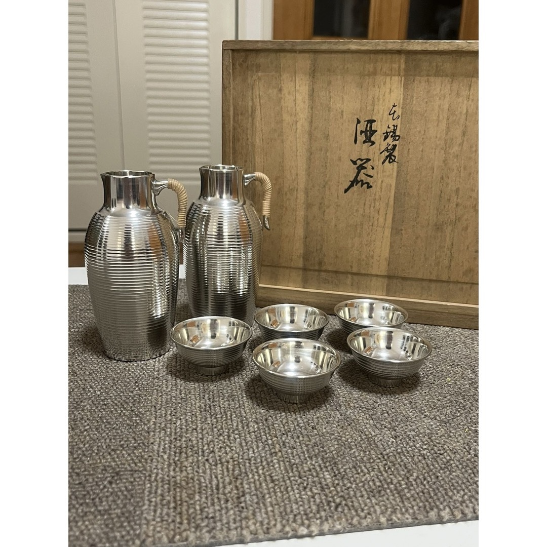 本錫 酒器 徳利 お猪口 熱燗 桐箱入 酒器セット 錫製 本錫 酒器 徳利 お猪口 熱燗 桐箱入 酒器セット 錫製