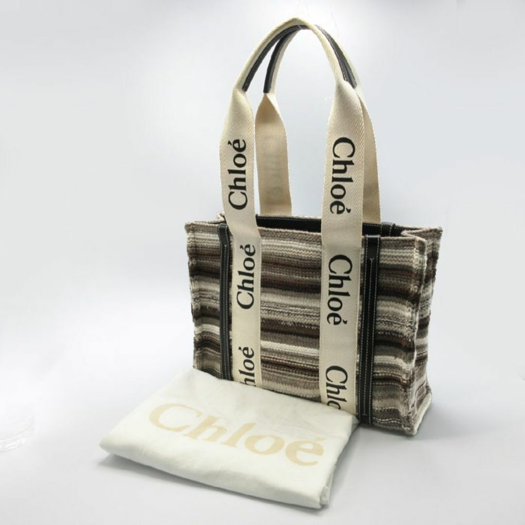 Chloe - 【新品】クロエ CHC21WS383F310YA (ブラウン系マルチ×ブラック) バッグ トートバッグ Chloe ニット ストライプ  ウッディ ミディアム トートバッグ 肩掛け レディース アウトレットの通販 by 新品取り扱い AACD加盟店サン・アルファ｜クロエならラクマ