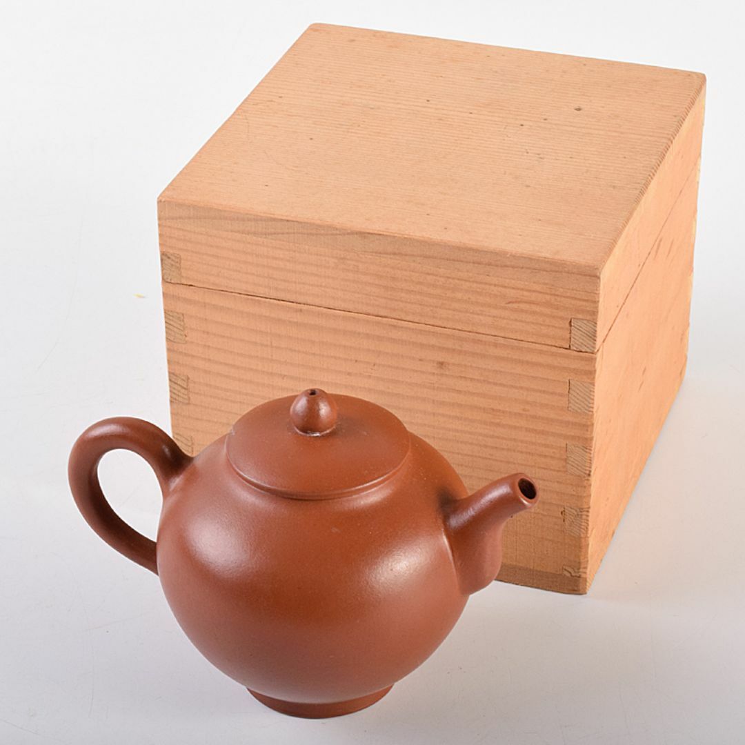 中国 孟臣製 紫砂 朱泥 急須 茶壷 時代箱付 D R7592 中国 孟臣製 紫砂 朱泥 急須 茶壷 時代箱付 D R7592