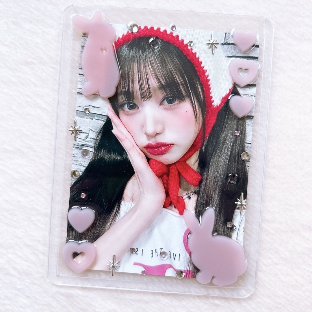 420 ☆ B8 硬質ケース レジンデコ ピンク 桃 うさぎ ハート ハンドメイドのハンドメイド その他(その他)の商品写真
